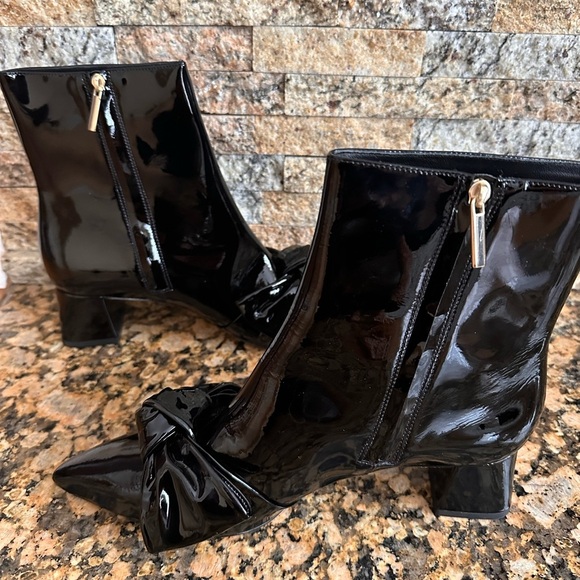 Larroude Mini Black Booties With Bow Detail - Picture 3 of 7